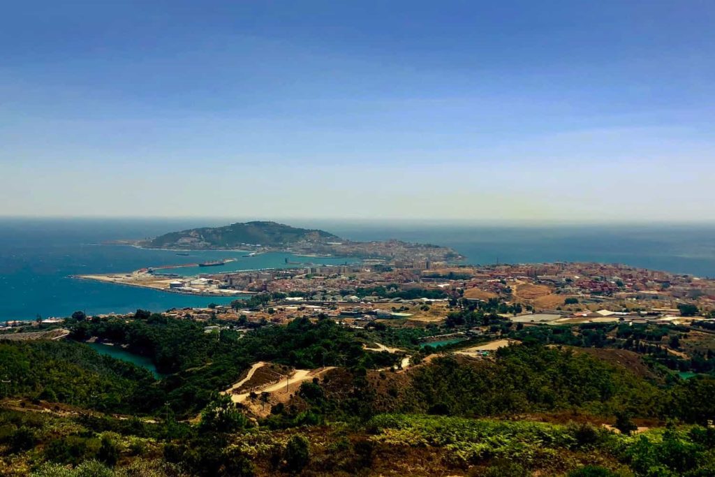 A photo of the Spanish city of Ceuta on the Mediterranean coastline.